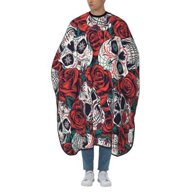 BZAXXQI Flower Skull Hair Cutting Cape,Barber Cape Unisex Hair Cutting Cape Hair Cutting Accessories 66x55 Inch