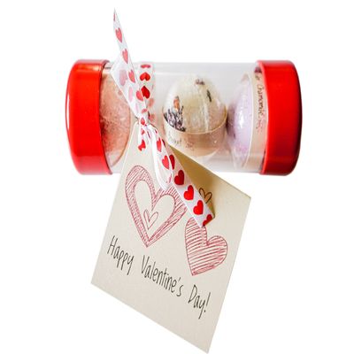 Organic Small Bath Bomb Tube Set for Valentine's Day | Self Care Gift for Valentine (Calming)