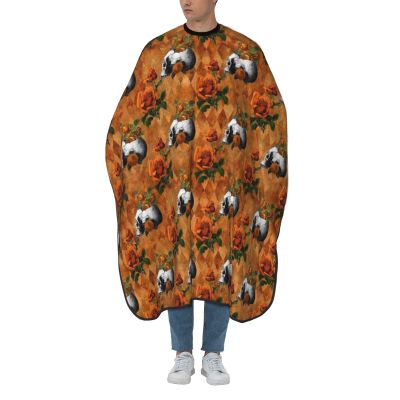 BZAXXQI Skull And Floral Orange Hair Cutting Cape,Barber Cape Unisex Hair Cutting Cape Hair Cutting Accessories 66x55 Inch