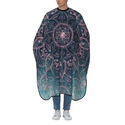 BZAXXQI Rose Gold Mandala Blue Stars Hair Cutting Cape,Barber Cape Unisex Hair Cutting Cape Hair Cutting Accessories 66x55 Inch