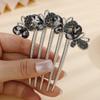 Missgrace Boho Party Blue Bride Wedding Prom Sparkling Butterfly Side Hair Comb Crystal Rhinestones Flower Hair Comb Clips Bridal Hair Accessories Hair Piece for Women (Gray) view 3