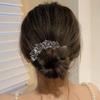 Missgrace Boho Party Blue Bride Wedding Prom Sparkling Butterfly Side Hair Comb Crystal Rhinestones Flower Hair Comb Clips Bridal Hair Accessories Hair Piece for Women (Gray) view 4