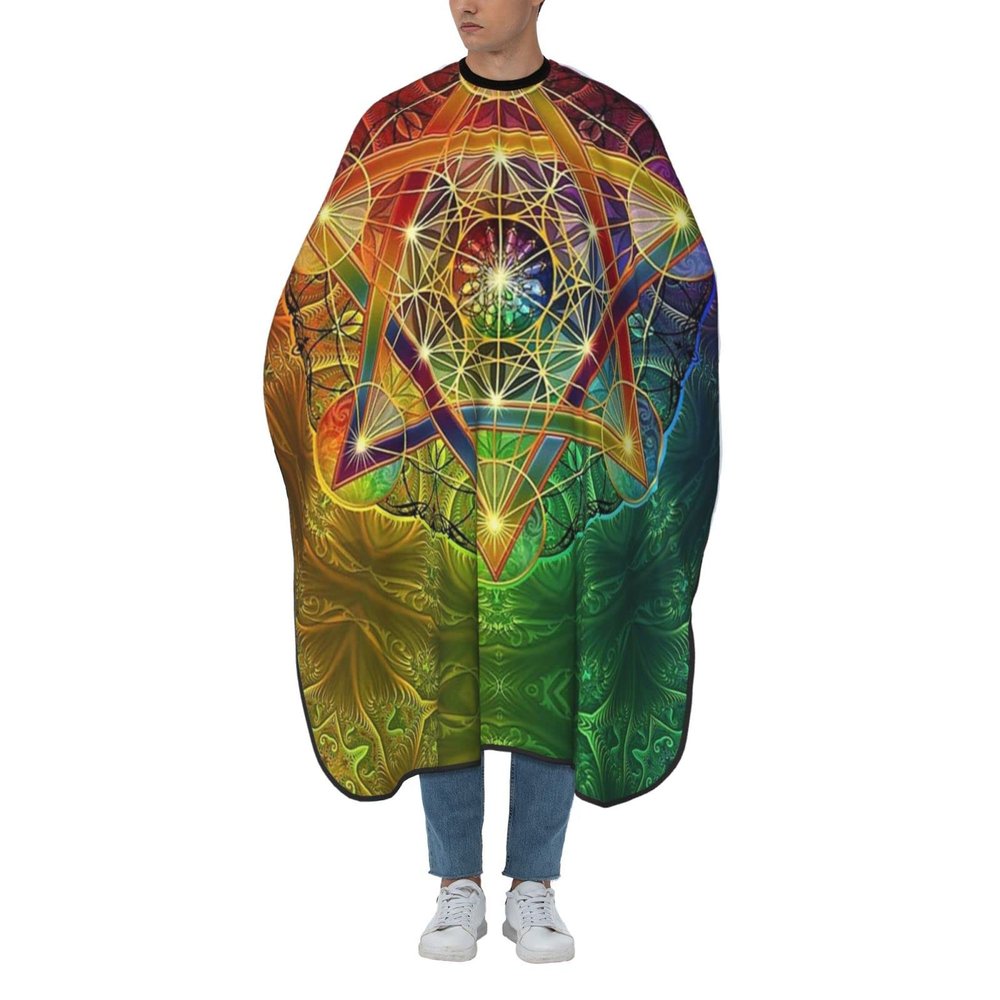 BZAXXQI Flower Mandala Hair Cutting Cape,Barber Cape Unisex Hair Cutting Cape Hair Cutting Accessories 66x55 Inch