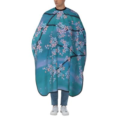 BZAXXQI Cherry Blossom In Green Hair Cutting Cape,Barber Cape Unisex Hair Cutting Cape Hair Cutting Accessories 66x55 Inch