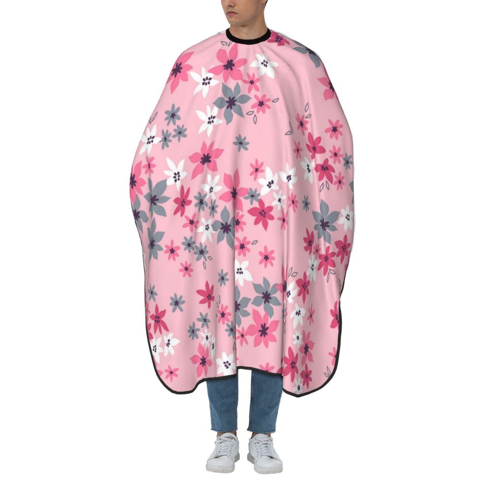 BZAXXQI Floral Flowers Pink Daisies Hair Cutting Cape,Barber Cape Unisex Hair Cutting Cape Hair Cutting Accessories 66x55 Inch