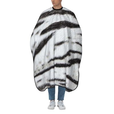 BZAXXQI White Black Tiger Print Animal Hair Cutting Cape,Barber Cape Unisex Hair Cutting Cape Hair Cutting Accessories 66x55 Inch