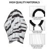 BZAXXQI White Black Tiger Print Animal Hair Cutting Cape,Barber Cape Unisex Hair Cutting Cape Hair Cutting Accessories 66x55 Inch view 4