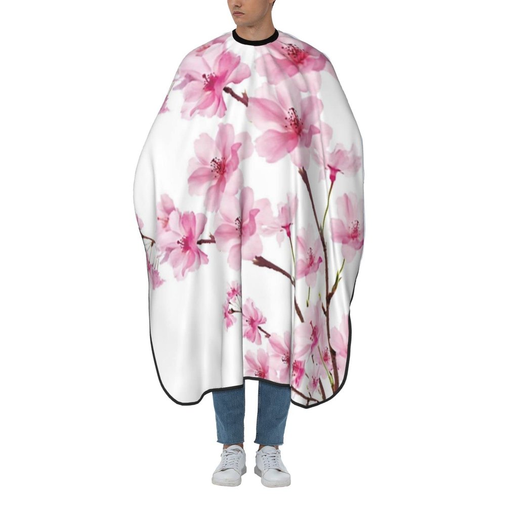 BZAXXQI Cherry Blossom Hair Cutting Cape,Barber Cape Unisex Hair Cutting Cape Hair Cutting Accessories 66x55 Inch