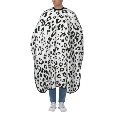 BZAXXQI Black White Leopard Hair Cutting Cape,Barber Cape Unisex Hair Cutting Cape Hair Cutting Accessories 66x55 Inch