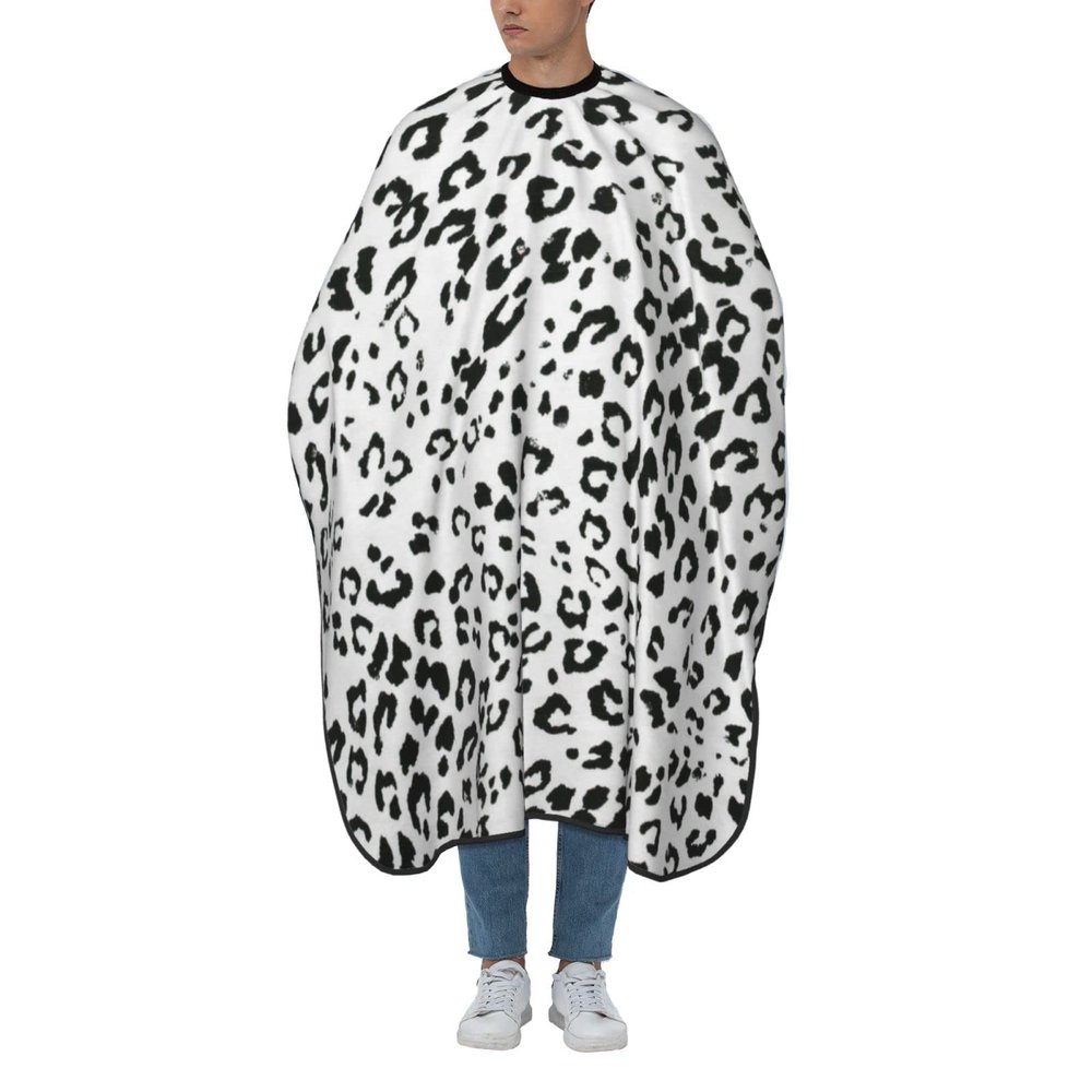 BZAXXQI Black White Leopard Hair Cutting Cape,Barber Cape Unisex Hair Cutting Cape Hair Cutting Accessories 66x55 Inch