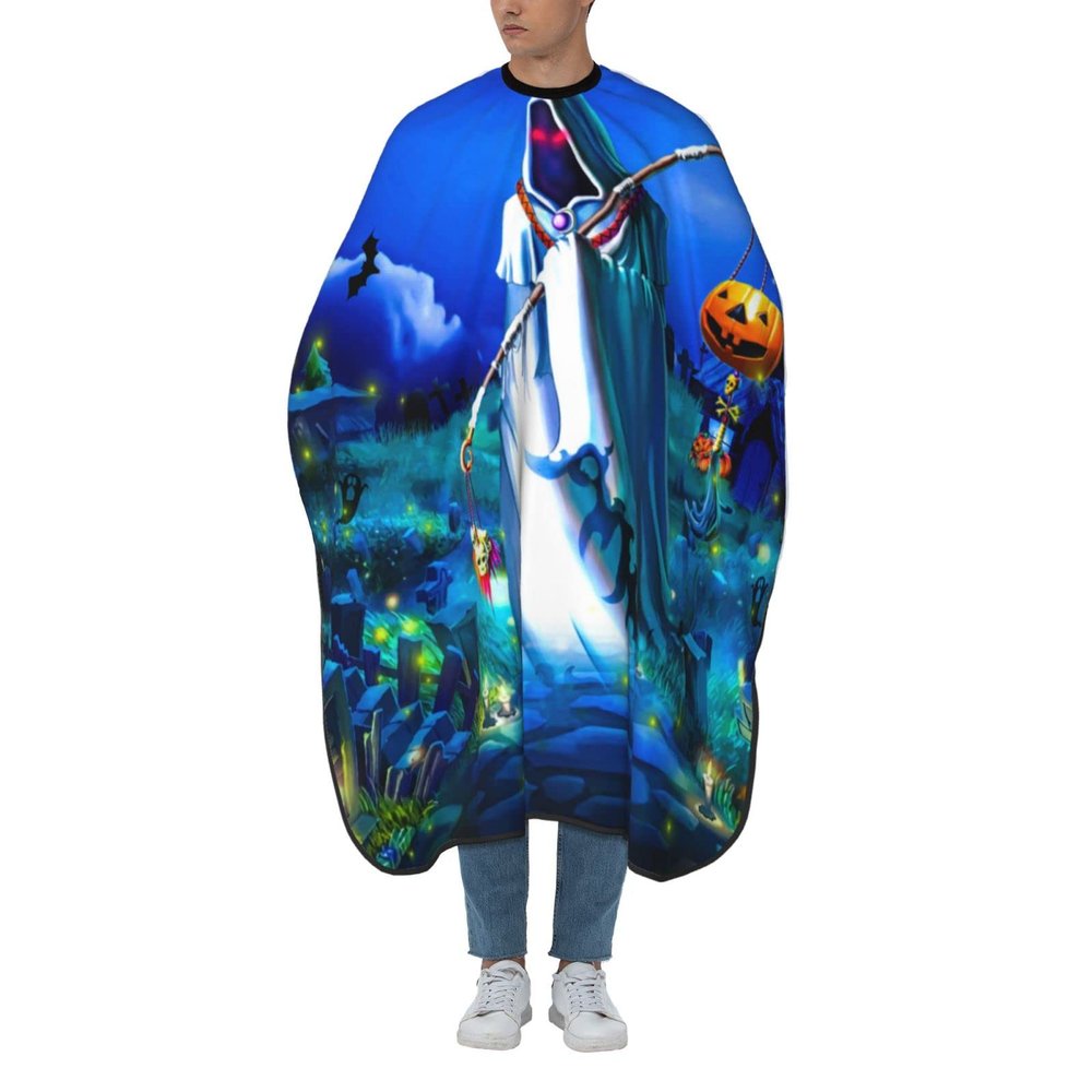 BZAXXQI Halloween Horror Skull Pumpkin Hair Cutting Cape,Barber Cape Unisex Hair Cutting Cape Hair Cutting Accessories 66x55 Inch