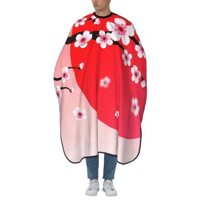 BZAXXQI Pink Cherry Blossom Sunset Hair Cutting Cape,Barber Cape Unisex Hair Cutting Cape Hair Cutting Accessories 66x55 Inch
