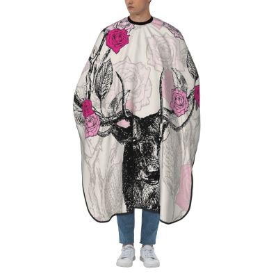 BZAXXQI Roses Deer And Flowers Hair Cutting Cape,Barber Cape Unisex Hair Cutting Cape Hair Cutting Accessories 66x55 Inch
