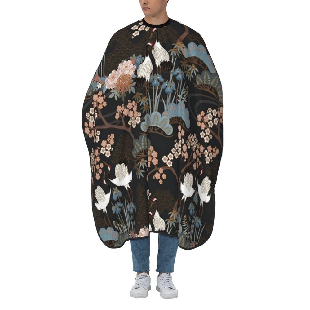 BZAXXQI Japanese Cherry Blossom Hair Cutting Cape,Barber Cape Unisex Hair Cutting Cape Hair Cutting Accessories 66x55 Inch
