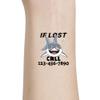 Personalized Tattoos to Prevent Child Lost,Temporary Tattoos with Emegency Call Number Shark 22 inches 30pcs view 1