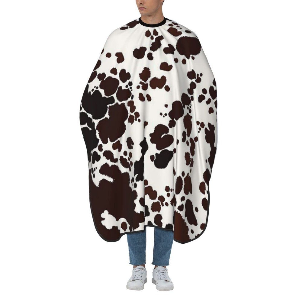 BZAXXQI Cowhide Cow Print Hair Cutting Cape,Barber Cape Unisex Hair Cutting Cape Hair Cutting Accessories 66x55 Inch