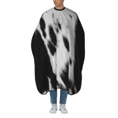 BZAXXQI Black Cow Animal Print Cowhide Hair Cutting Cape,Barber Cape Unisex Hair Cutting Cape Hair Cutting Accessories 66x55 Inch