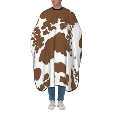 BZAXXQI Brown Cowhide Print Hair Cutting Cape,Barber Cape Unisex Hair Cutting Cape Hair Cutting Accessories 66x55 Inch