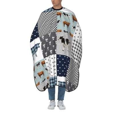 BZAXXQI Funny Cow Plaid Hair Cutting Cape,Barber Cape Unisex Hair Cutting Cape Hair Cutting Accessories 66x55 Inch