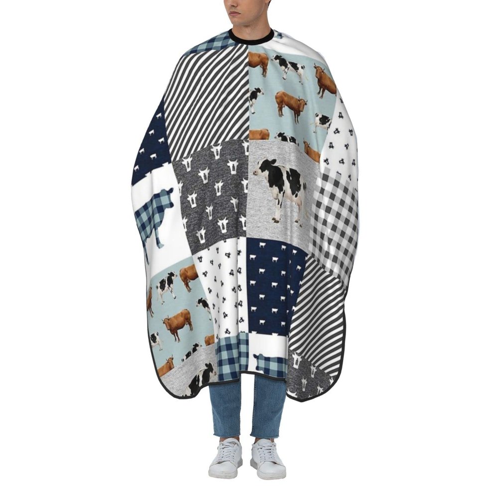 BZAXXQI Funny Cow Plaid Hair Cutting Cape,Barber Cape Unisex Hair Cutting Cape Hair Cutting Accessories 66x55 Inch