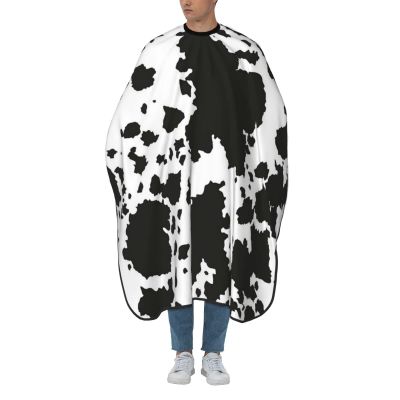 BZAXXQI Black And White Cowhide Animal Hair Cutting Cape,Barber Cape Unisex Hair Cutting Cape Hair Cutting Accessories 66x55 Inch