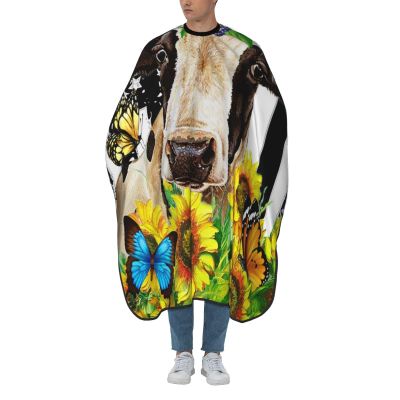 BZAXXQI Flag Cow With Sunflower Butterfly Hair Cutting Cape,Barber Cape Unisex Hair Cutting Cape Hair Cutting Accessories 66x55 Inch