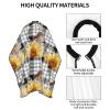 BZAXXQI Sunflowers And Bird Black And White Plaid Hair Cutting Cape,Barber Cape Unisex Hair Cutting Cape Hair Cutting Accessories 66x55 Inch view 4