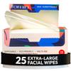 FOMIN Disposable Face Towels - 25 Count (1 Pack) 100% Biodegradable Ultra-Soft Towelette For Washing Face & Makeup Removal, 1ST Certified Vegan & Cruelty Free Facial Washcloth for All Skin Types view 1