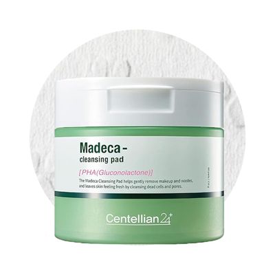 Centellian 24 Cleansing Pad (60 Counts) - Water Proof Makeup Remover Cleansing Face Wipes by Dongkook. Korean Gentle, Exfoliating Daily Cleanser for Sensitive Skin