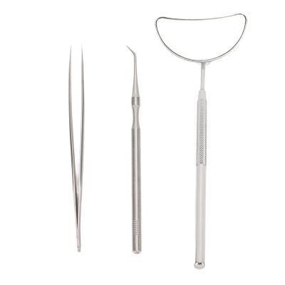 Professional Eyelash Tweezers Set, 3-Piece Straight & Curved Tips, Stainless Steel Lash Tools with Mirror Eyelash Separator for Lash Extensions (Silver)
