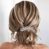 Brihasory Crystal Bride Wedding Hair Comb Silver Rhinestone Bridal Hair Accessories for Bride Party Prom Head Pieces Flower Hair Sides Elegant Hair Clips for Women and Girls Bridesmaids Gifts view 2