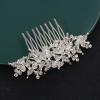 Brihasory Silver Bride Wedding Hair Comb Crystal Rhinestone Bridal Hair Accessories Party Prom Head Pieces Flower Hair Sides Elegant Hair Clips for Women and Girls Bridesmaids Gifts view 3