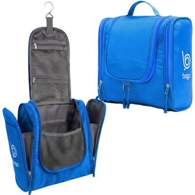 Bago Travel Toiletry Bag for Women and Men X-Large Waterproof Hanging Large Toiletry Bag for Bathroom and Travel Bag for Toiletries Organizer -Travel Makeup Bag (Blue)
