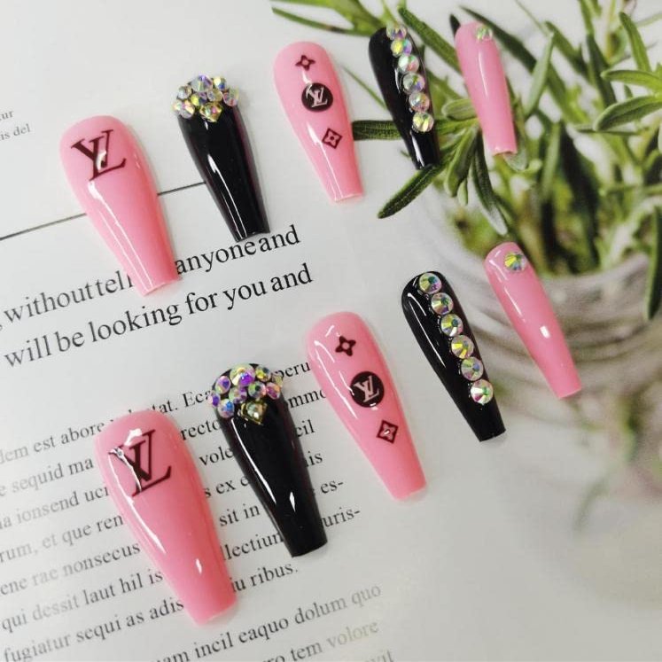 Fake Acrylic Luxury Press On Nails (J)