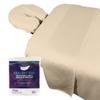 Healthy You Microfiber Massage Spa Table Sheets 3pc Set - Wrinkle-Resistant, Includes Flat, Fitted Sheet and Massage Face Rest Cover (Natural) view 1