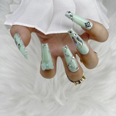 Fake Acrylic Luxury Press On Nails (W)