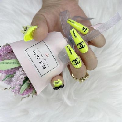 Fake Acrylic Luxury Press On Nails (V)