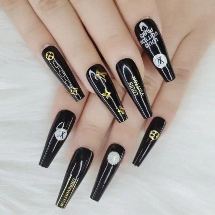 Fake Acrylic Luxury Press On Nails (Q)