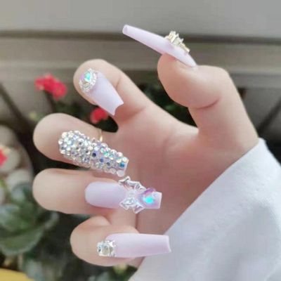 Fake Acrylic Luxury Press On Nails (T)