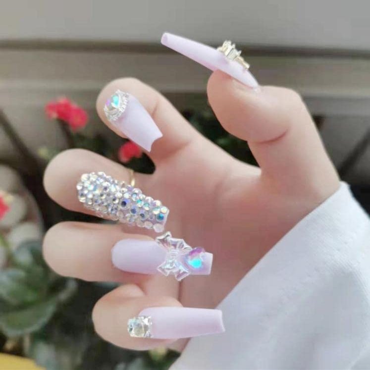 Fake Acrylic Luxury Press On Nails (T)
