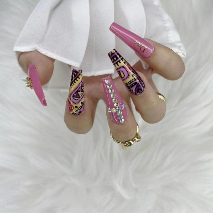 Fake Acrylic Luxury Press On Nails (Y)