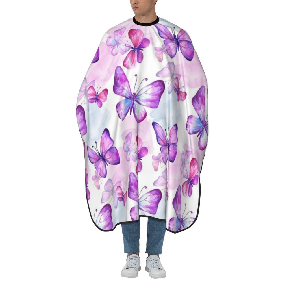 BZAXXQI Butterflies In Purple Hair Cutting Cape,Barber Cape Unisex Hair Cutting Cape Hair Cutting Accessories 66x55 Inch