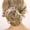 Missgrace Boho Shiny Flower Floral Hair Combs Blue Pink Purple Bridal Wedding Crystal Rhinestones Women Side Combs Hair Accessories for Women view 1