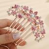 Missgrace Boho Shiny Flower Floral Hair Combs Blue Pink Purple Bridal Wedding Crystal Rhinestones Women Side Combs Accessories for Women view 1