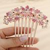 Missgrace Boho Shiny Flower Floral Hair Combs Blue Pink Purple Bridal Wedding Crystal Rhinestones Women Side Combs Accessories for Women view 2