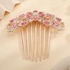 Missgrace Boho Shiny Flower Floral Hair Combs Blue Pink Purple Bridal Wedding Crystal Rhinestones Women Side Combs Accessories for Women view 4