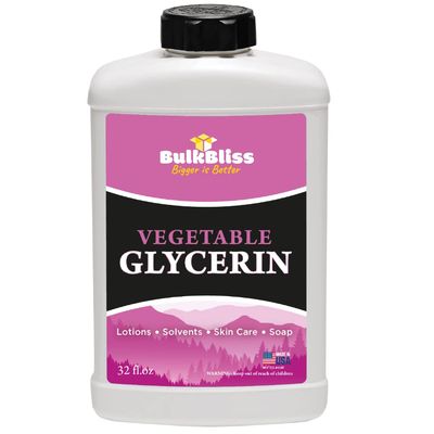 BulkBliss Vegetable Glycerine Food Grade, Non-GMO for Skin, Crafts - 1 Quart Glycerin Liquid (32oz)