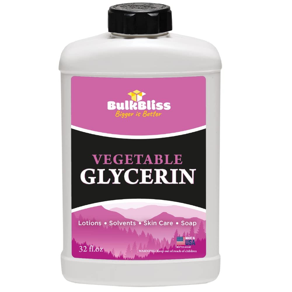 BulkBliss Vegetable Glycerine Food Grade, Non-GMO for Skin, Crafts - 1 Quart Glycerin Liquid (32oz)