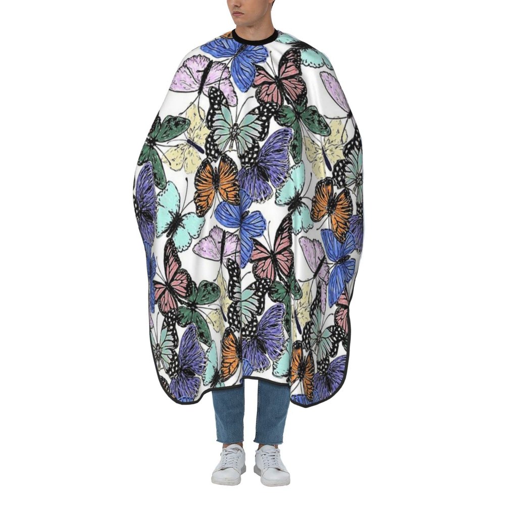 BZAXXQI Butterfly Hair Cutting Cape,Barber Cape Unisex Hair Cutting Cape Hair Cutting Accessories 66x55 Inch