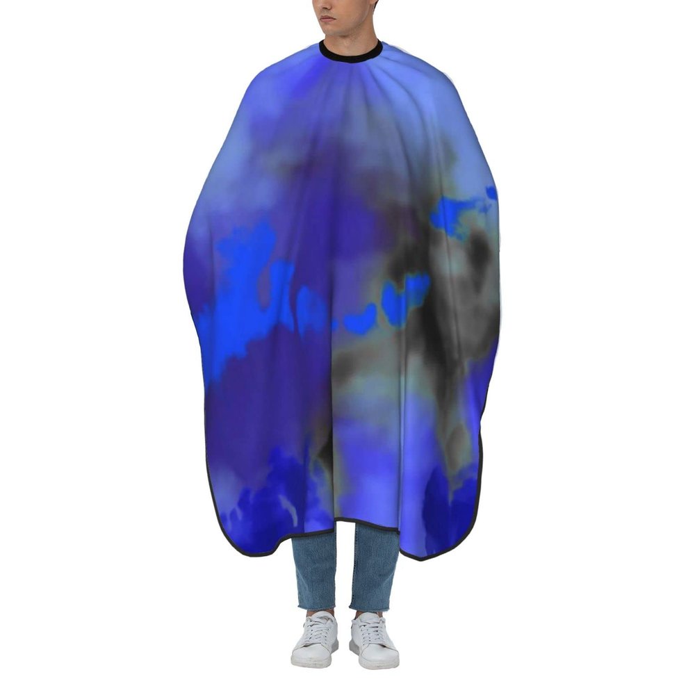 BZAXXQI Blue Tie Dye Hair Cutting Cape,Barber Cape Unisex Hair Cutting Cape Hair Cutting Accessories 66x55 Inch